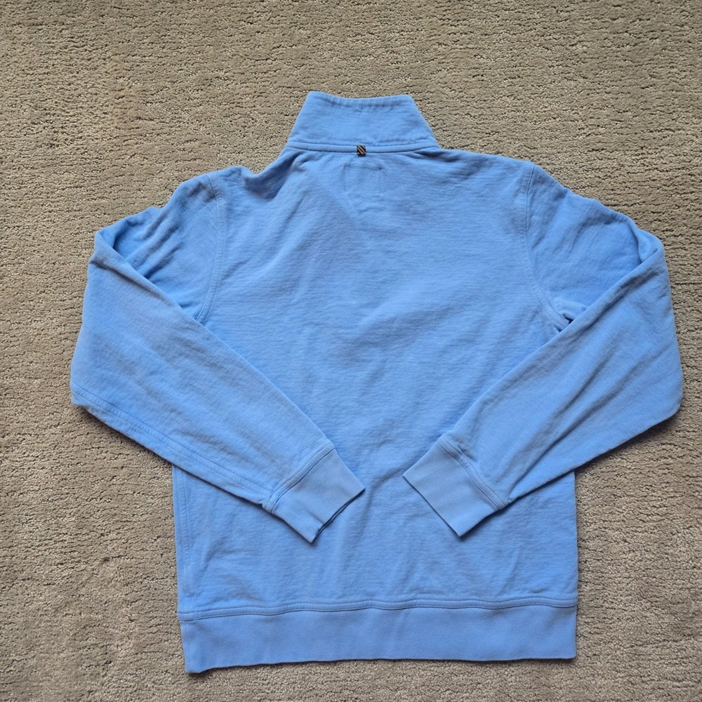 Billy Reid Mens Small Light Blue Quarter Zip Pullover - Picture 6 of 6